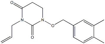 5,6-Dihydro-3-allyl-1-(3,4-dimethylbenzyloxy)-2,4(1H,3H)-pyrimidinedione Struktur