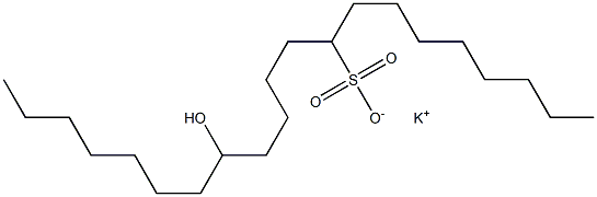 14-Hydroxyhenicosane-9-sulfonic acid potassium salt Struktur