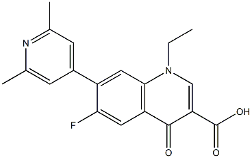 1-Ethyl-6-fluoro-1,4-dihydro-7-(2,6-dimethyl-4-pyridyl)-4-oxoquinoline-3-carboxylic acid Struktur