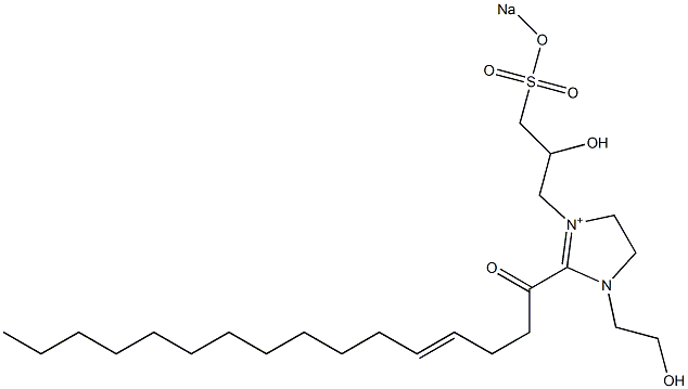 1-(2-Hydroxyethyl)-3-[2-hydroxy-3-(sodiooxysulfonyl)propyl]-2-(4-hexadecenoyl)-2-imidazoline-3-ium Struktur