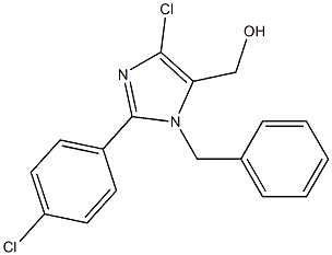 1-Benzyl-2-(4-chlorophenyl)-4-chloro-5-hydroxymethyl-1H-imidazole Struktur