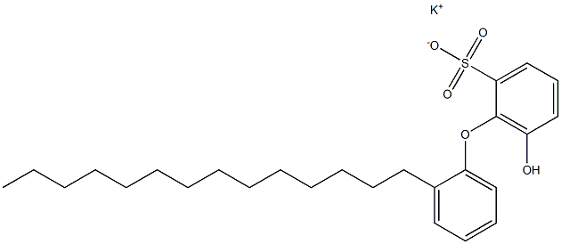 6-Hydroxy-2'-tetradecyl[oxybisbenzene]-2-sulfonic acid potassium salt Struktur