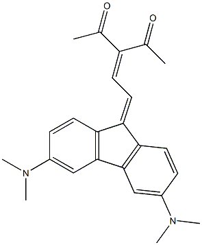 3-[2-[3,6-Bis(dimethylamino)-9H-fluoren-9-ylidene]ethylidene]pentane-2,4-dione Struktur