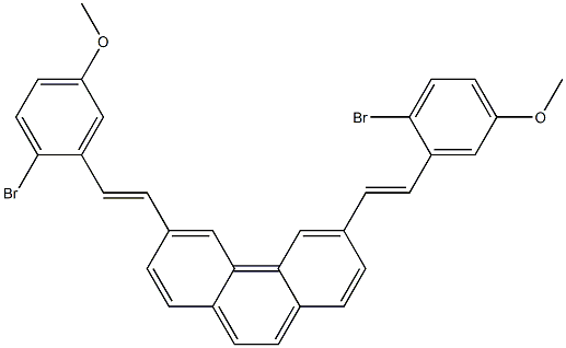 3,6-Bis[2-(2-bromo-5-methoxyphenyl)ethenyl]phenanthrene Struktur