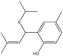 2-[1-(Isopropylthio)-3-methyl-2-butenyl]-4-methylphenol Struktur