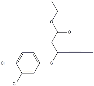 3-(1-Propynyl)-3-[(3,4-dichlorophenyl)thio]propionic acid ethyl ester Struktur