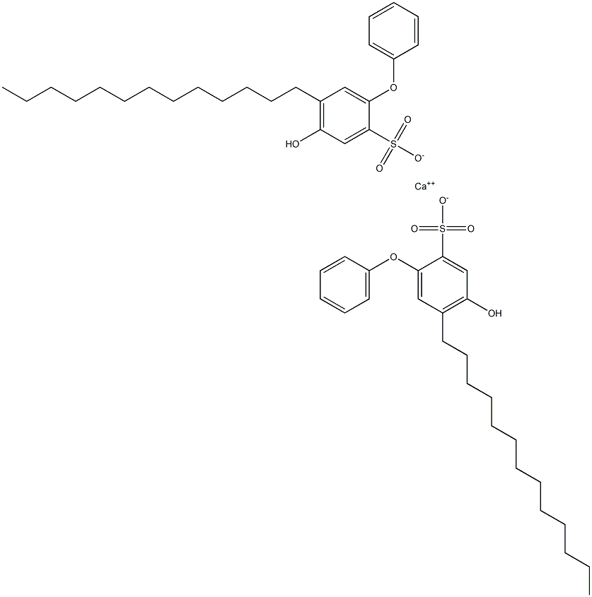 Bis(4-hydroxy-5-tridecyl[oxybisbenzene]-2-sulfonic acid)calcium salt Struktur