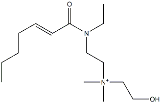 2-[N-Ethyl-N-(2-heptenoyl)amino]-N-(2-hydroxyethyl)-N,N-dimethylethanaminium Struktur