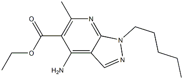 1-Pentyl-4-amino-6-methyl-1H-pyrazolo[3,4-b]pyridine-5-carboxylic acid ethyl ester Struktur