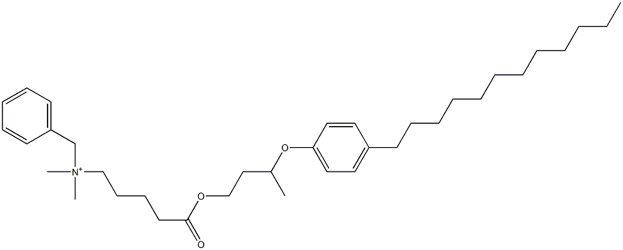 N,N-Dimethyl-N-benzyl-N-[4-[[3-(4-dodecylphenyloxy)butyl]oxycarbonyl]butyl]aminium Struktur