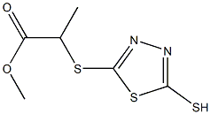 2-(5-Mercapto-1,3,4-thiadiazol-2-ylthio)propionic acid methyl ester Struktur