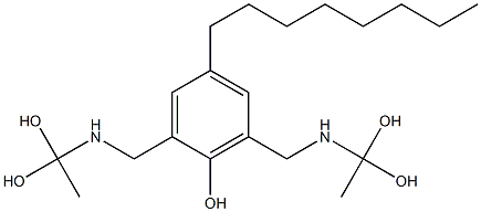 2,6-Bis[[(1,1-dihydroxyethyl)amino]methyl]-4-octylphenol Struktur