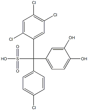 (4-Chlorophenyl)(2,4,5-trichlorophenyl)(3,4-dihydroxyphenyl)methanesulfonic acid Struktur