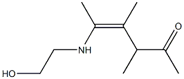 3,4-Dimethyl-2-[(2-hydroxyethyl)amino]-2-hexen-5-one Struktur