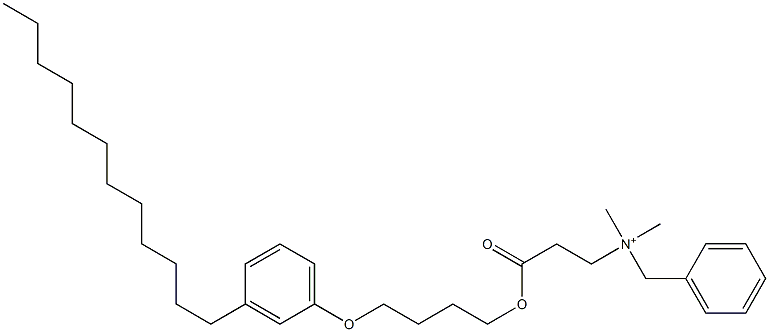 N,N-Dimethyl-N-benzyl-N-[2-[[4-(3-dodecylphenyloxy)butyl]oxycarbonyl]ethyl]aminium Struktur