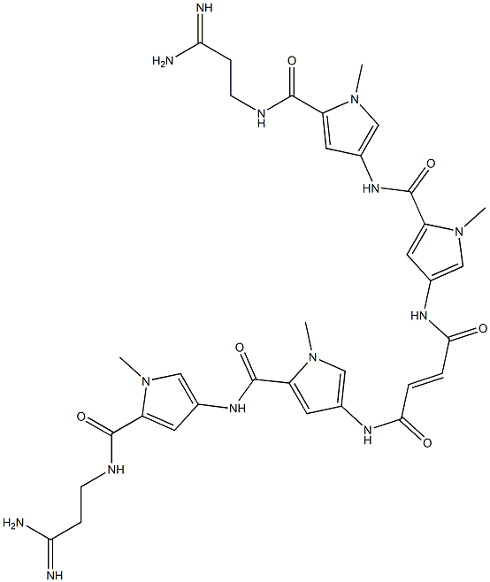 (E)-N,N'-Bis[5-[[[5-[[(3-amino-3-iminopropyl)amino]carbonyl]-1-methyl-1H-pyrrol-3-yl]amino]carbonyl]-1-methyl-1H-pyrrol-3-yl]2-butenediamide Struktur