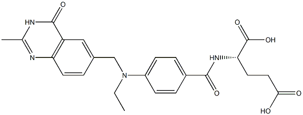 (2S)-2-[4-[N-[(3,4-Dihydro-2-methyl-4-oxoquinazolin)-6-ylmethyl]-N-ethylamino]benzoylamino]glutaric acid Struktur