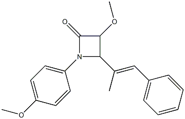 4-[(E)-1-Methyl-2-phenylethenyl]-3-methoxy-1-(4-methoxyphenyl)azetidin-2-one Struktur