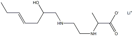 2-[N-[2-[N-(2-Hydroxy-4-heptenyl)amino]ethyl]amino]propionic acid lithium salt Struktur