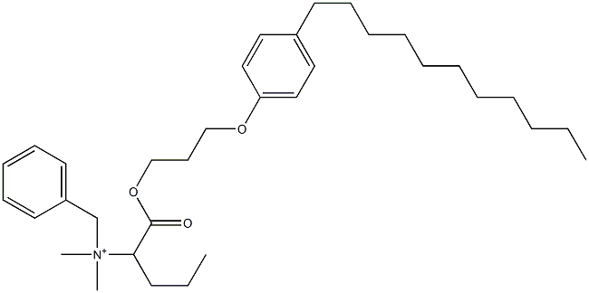 N,N-Dimethyl-N-benzyl-N-[1-[[3-(4-undecylphenyloxy)propyl]oxycarbonyl]butyl]aminium Struktur