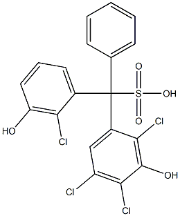 (2-Chloro-3-hydroxyphenyl)(2,4,5-trichloro-3-hydroxyphenyl)phenylmethanesulfonic acid Struktur