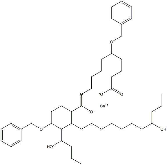 Bis(5-benzyloxy-15-hydroxystearic acid)barium salt Struktur