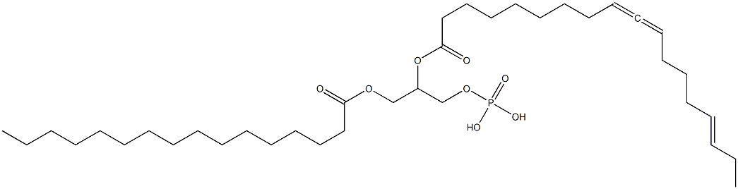 1-O-Palmitoyl-2-O-(1-oxo-9,10,15-octadecatrien-1-yl)-glycerol-3-phosphoric acid Struktur