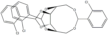 1-O,6-O:2-O,5-O:3-O,4-O-Tris(2-chlorobenzylidene)-L-glucitol Struktur