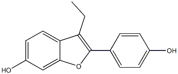 2-(4-Hydroxyphenyl)-3-ethylbenzofuran-6-ol Struktur