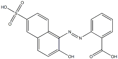 2-(2-Hydroxy-6-sulfo-1-naphtylazo)benzoic acid Struktur