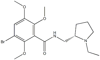 3-Bromo-2,5,6-trimethoxy-N-[[(2S)-1-ethylpyrrolidin-2-yl]methyl]benzamide Struktur