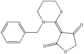 3-[(Tetrahydro-3-benzyl-2H-1,3-thiazin)-2-ylidene]furan-2,4(3H,5H)-dione Struktur