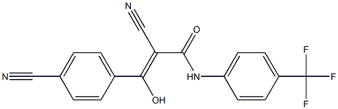 2-Cyano-3-hydroxy-3-[4-cyanophenyl]-N-[4-trifluoromethylphenyl]acrylamide Struktur