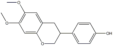 6,7-Dimethoxy-3-(4-hydroxyphenyl)-3,4-dihydro-2H-1-benzopyran Struktur