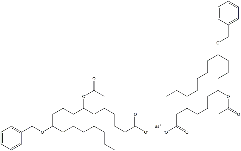 Bis(11-benzyloxy-7-acetyloxystearic acid)barium salt Struktur