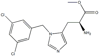 (S)-2-Amino-3-[3-(3,5-dichloro-benzyl)-3H-imidazol-4-yl]-propionic acid methyl ester Struktur