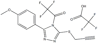 2,2,2-Trifluoro-1-(5-(4-methoxyphenyl)-2-prop-2-ynylthio(1,3,4-triazolyl))ethan-1-one, 2,2,2-trifluoroacetic acid Struktur