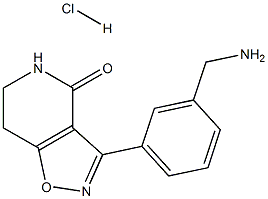 3-(3-Aminomethyl-phenyl)-6,7-dihydro-5H-isoxazolo[4,5-c]pyridin-4-one hydrochloride Struktur