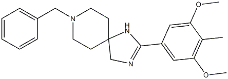 8-benzyl-2-(3,5-dimethoxy-4-methylphenyl)-1,3,8-triazaspiro[4.5]dec-2-ene Struktur