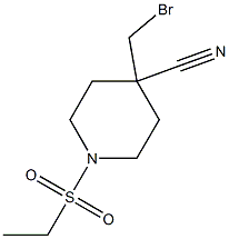 4-(bromomethyl)-1-(ethylsulfonyl)piperidine-4-carbonitrile Struktur