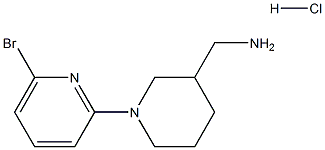 (6'-Bromo-3,4,5,6-tetrahydro-2H-[1,2']bipyridinyl-3-yl)-methyl-amine hydrochloride Struktur