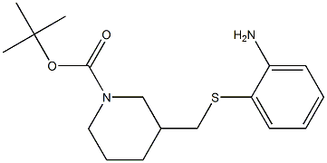 3-(2-Amino-phenylsulfanylmethyl)-piperidine-1-carboxylic acid tert-butyl ester Struktur