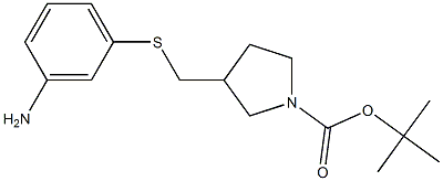 3-(3-Amino-phenylsulfanylmethyl)-pyrrolidine-1-carboxylic acid tert-butyl ester Struktur