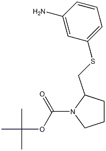 2-(3-Amino-phenylsulfanylmethyl)-pyrrolidine-1-carboxylic acid tert-butyl ester Struktur