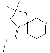 3,3-dimethyl-2-oxa-7-azaspiro[4.5]decan-1-one hydrochloride Struktur