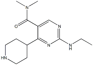 2-Ethylamino-4-piperidin-4-yl-pyrimidine-5-carboxylic acid dimethylamide Struktur