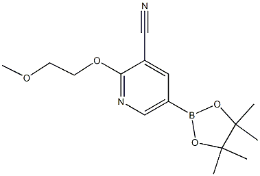 2-(2-methoxyethoxy)-5-(4,4,5,5-tetramethyl-1,3,2-dioxaborolan-2-yl)pyridine-3-carbonitrile Struktur