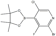 2-Bromo-5-chloro-3-fluoro-4-(4,4,5,5-tetramethyl-1,3,2-dioxaborolan-2-yl)pyridine Struktur