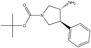 (+/-)-trans-tert-Butyl 3-amino-4-phenylpyrrolidine-1-carboxylate Struktur