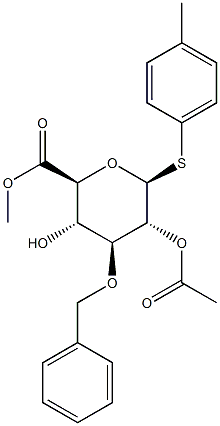 4-Methylphenyl 2-O-acetyl-3-O-benzyl-b-D-thioglucuronide methyl ester Struktur